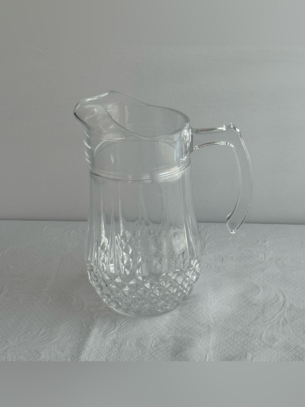 Vintage Cristal D’Arques-Durand Longchamp 48oz Lead Crystal Pitcher Diamond Cut